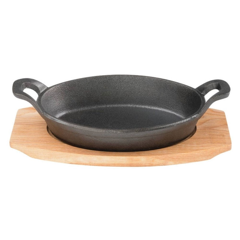 Pyrolux Pyrocast Oval Gratin with Maple Tray - 15.5cm