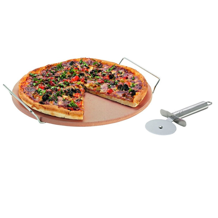 Avanti Pizza Stone with Rack & Pizza Cutter
