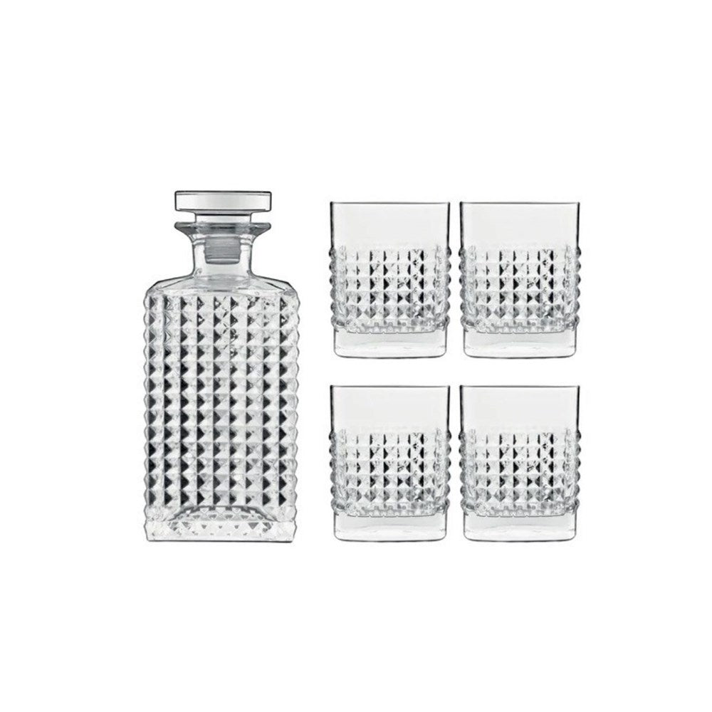 Luigi Bormioli Elixir Spirits Decanter & DOF Tumbler Set - 5 Pieces