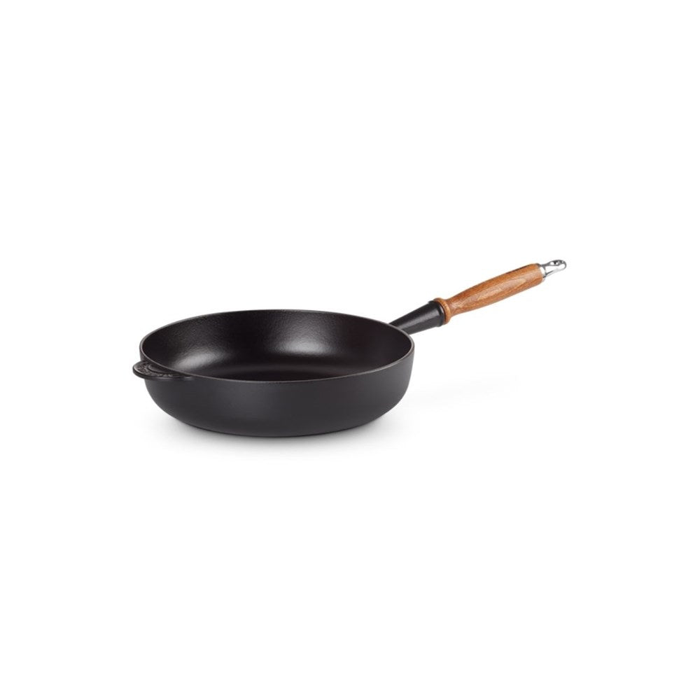 Le Creuset Signature Cast Iron Saute Pan with Wooden Handle - 28cm Le Creuset