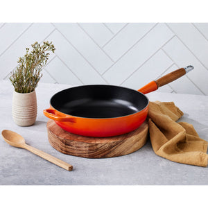 Le Creuset Signature Cast Iron Saute Pan with Wooden Handle - 28cm Le Creuset