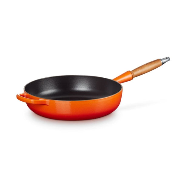 Le Creuset Signature Cast Iron Saute Pan with Wooden Handle - 28cm Le Creuset