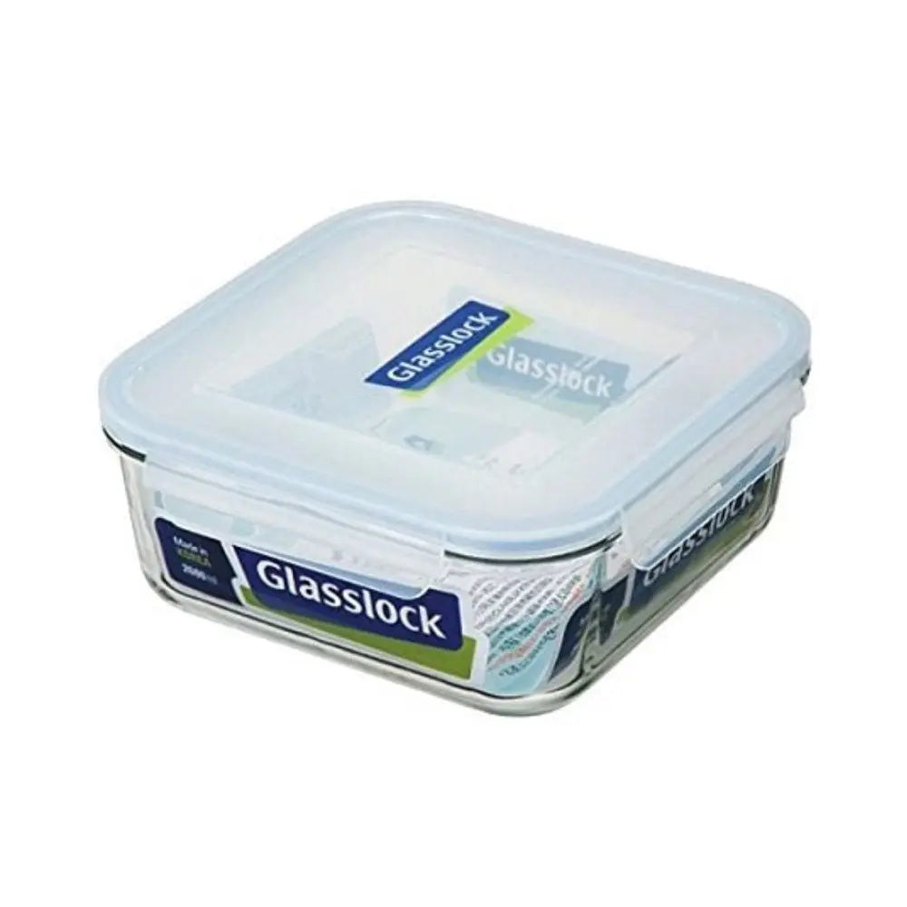 Glasslock Square Tempered Glass Food Container - 2600ml Glasslock