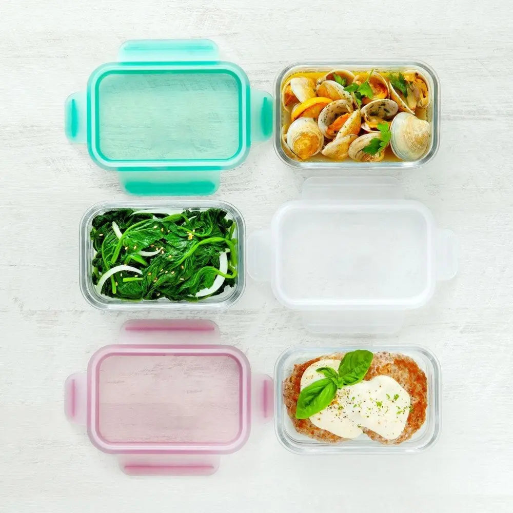 Glasslock Rectangle Tempered Glass Container Set - 3 Piece - Home Essentials