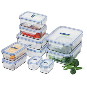 Glasslock Tempered Glass Food Container Set - 10 Piece Glasslock