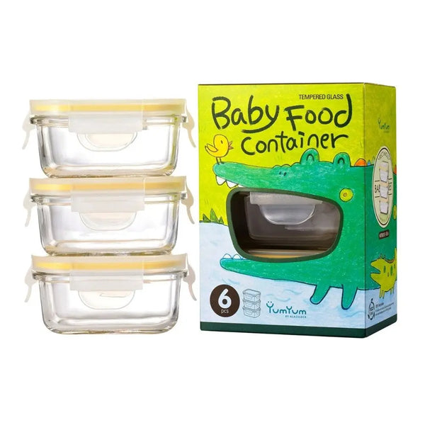 Glasslock Rectangular Baby Food Container Set - 3 Piece Glasslock