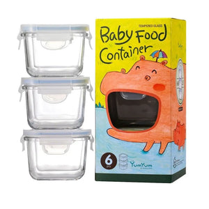 Glasslock Square Baby Food Container Set - 3 Piece Glasslock