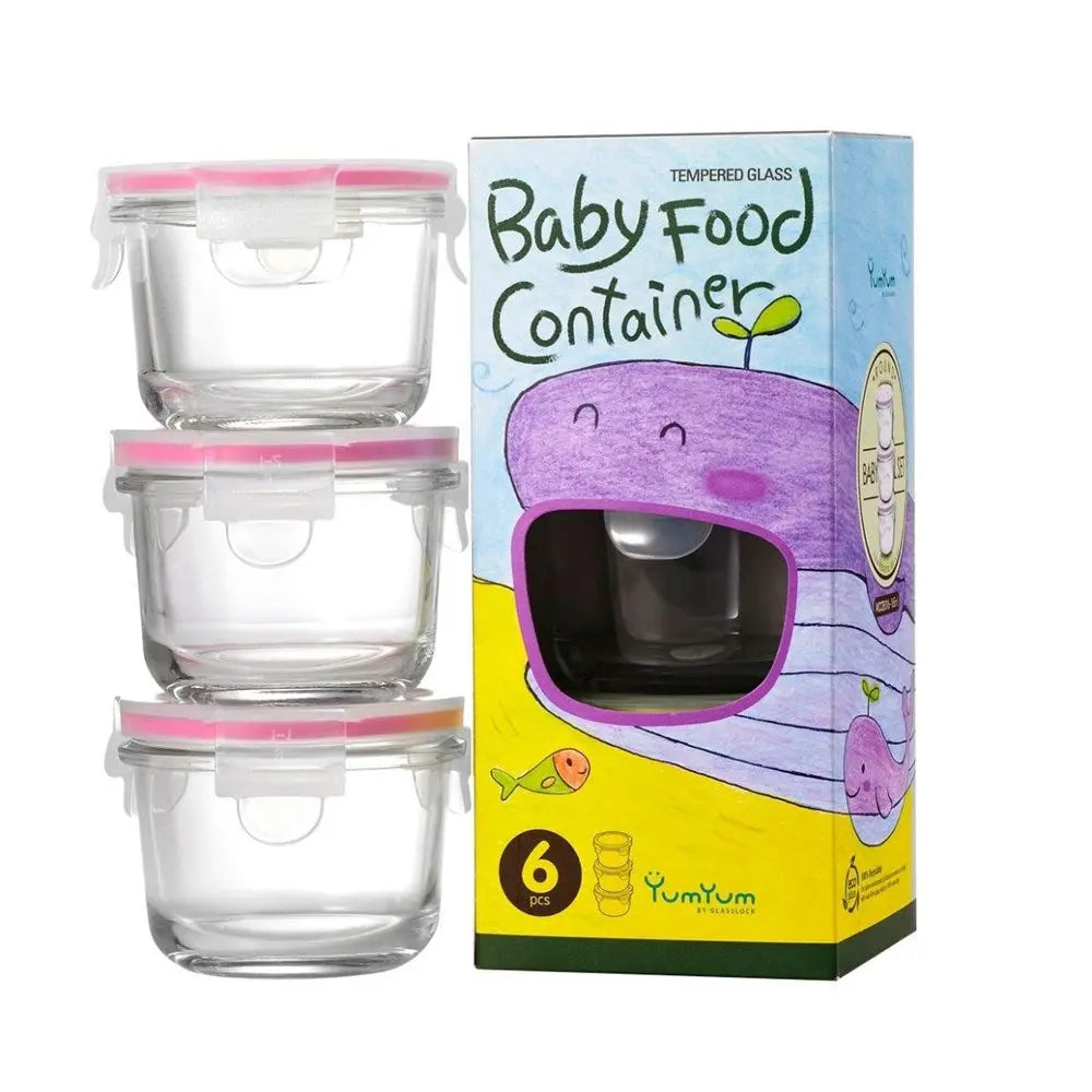 Glasslock Round Baby Food Container Set - 3 Piece Glasslock