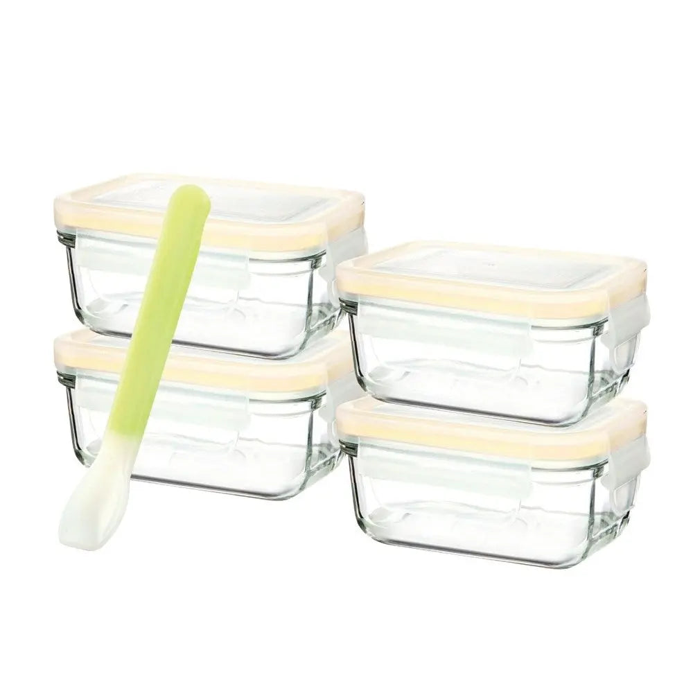 Glasslock Rectangular Baby Food Container Set - 5 Piece Glasslock