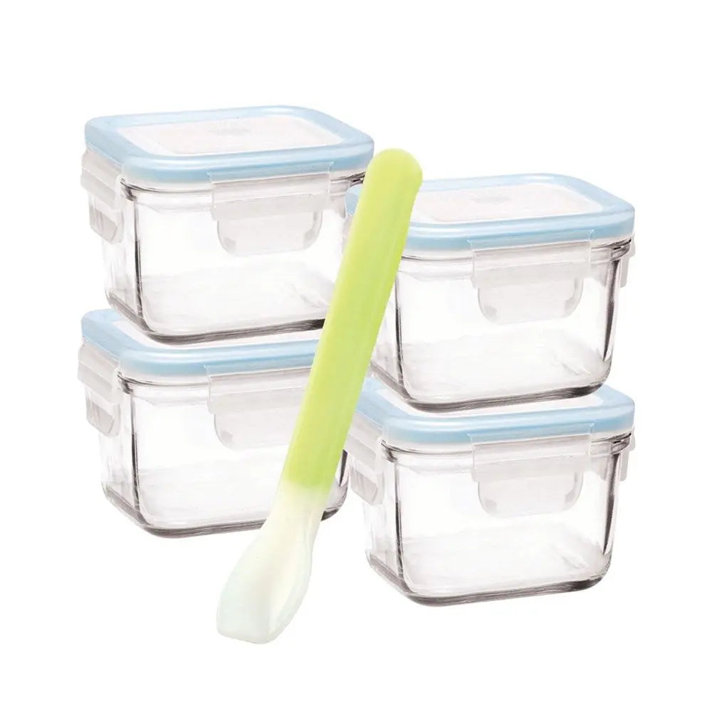 Glasslock Square Baby Food Container Set - 5 Piece Glasslock