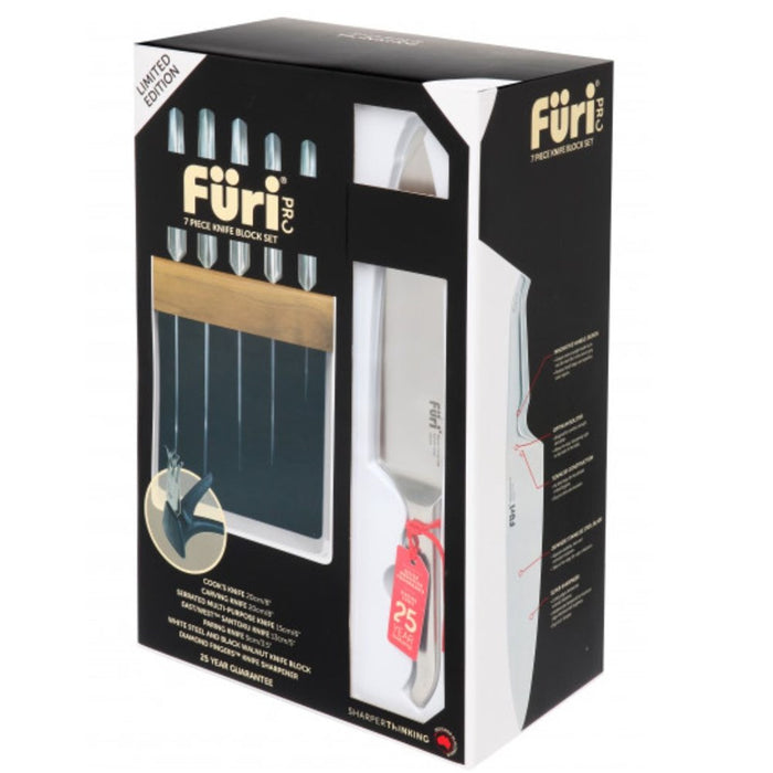 Furi Pro Limited Edition White Knife Block Set - 7 Piece
