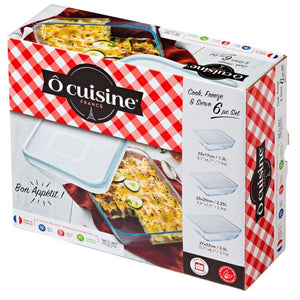 O'Cuisine 6 Piece Storage Set (3 Dishes + 3 Lids) O'Cuisine