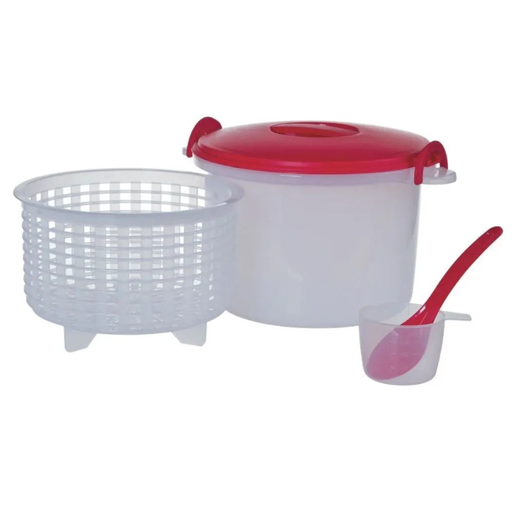 Progressive Microwave Rice & Pasta Cooker Set - 6 Piece Red