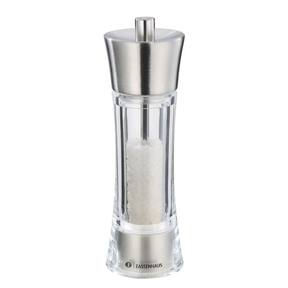 Zassenhaus Aachen Acrylic Stainless Steel Salt Mill - 2 Sizes Zassenhaus