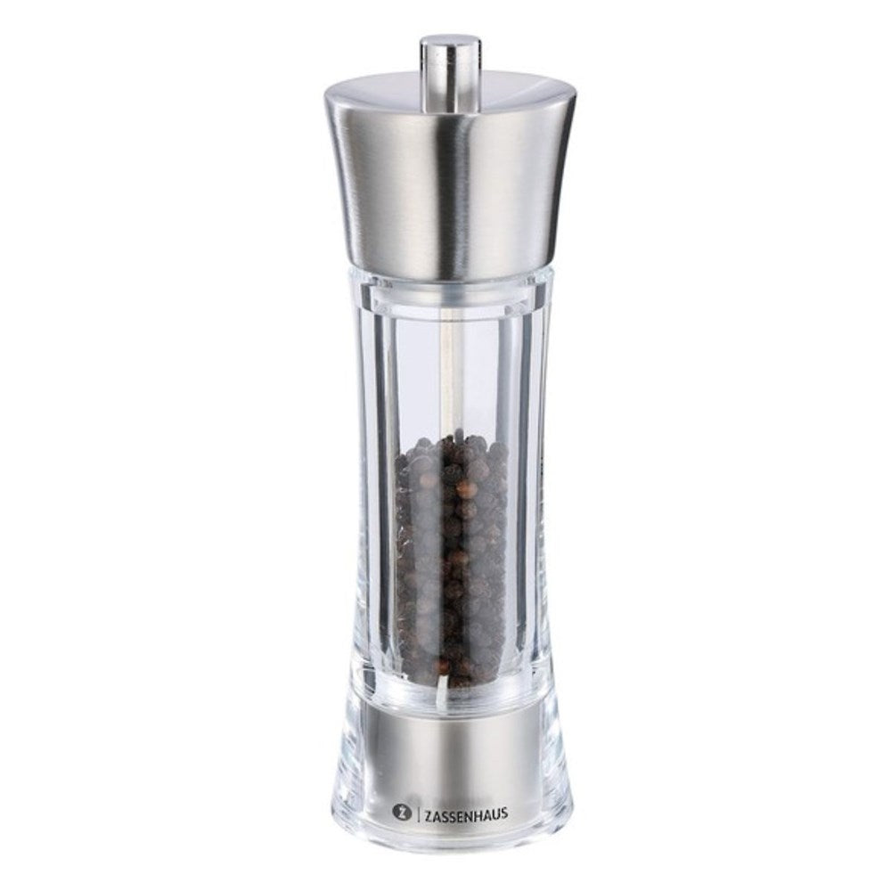 Zassenhaus Aachen Acrylic Stainless Steel Pepper Mill - 2 Sizes Zassenhaus