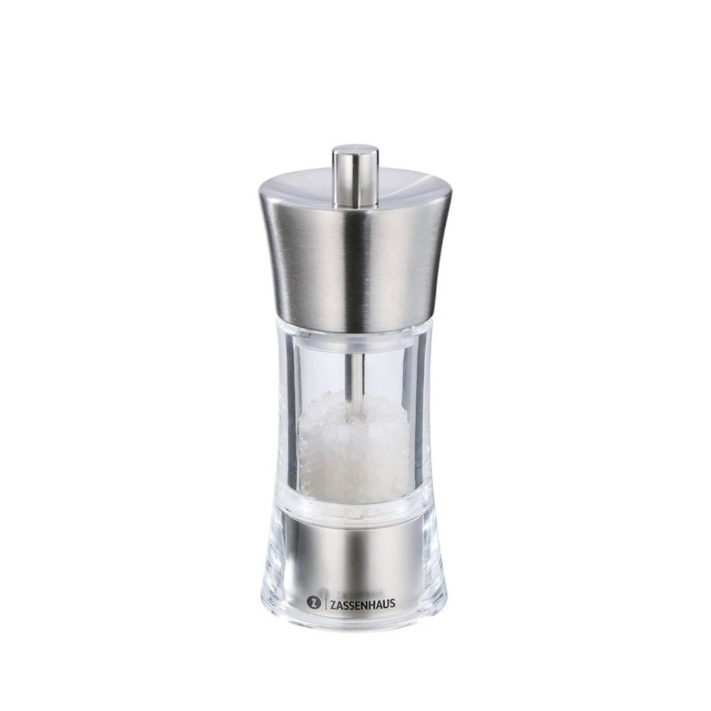 Zassenhaus Aachen Acrylic Stainless Steel Salt Mill - 2 Sizes Zassenhaus