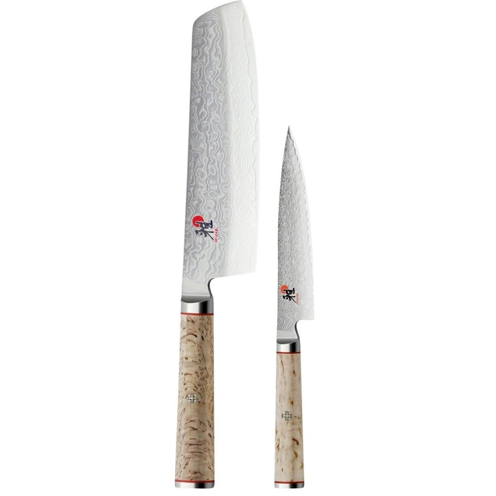 Miyabi 5000MCD Birchwood - 2 Piece Knife Set (Shotoh Utility and Nakiri) Miyabi