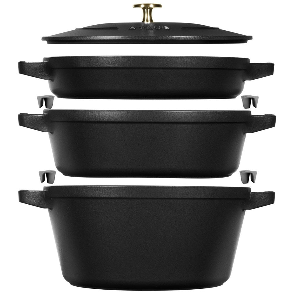 Staub Cast Iron Stackable Cocotte Set - 24cm, 4 piece Staub