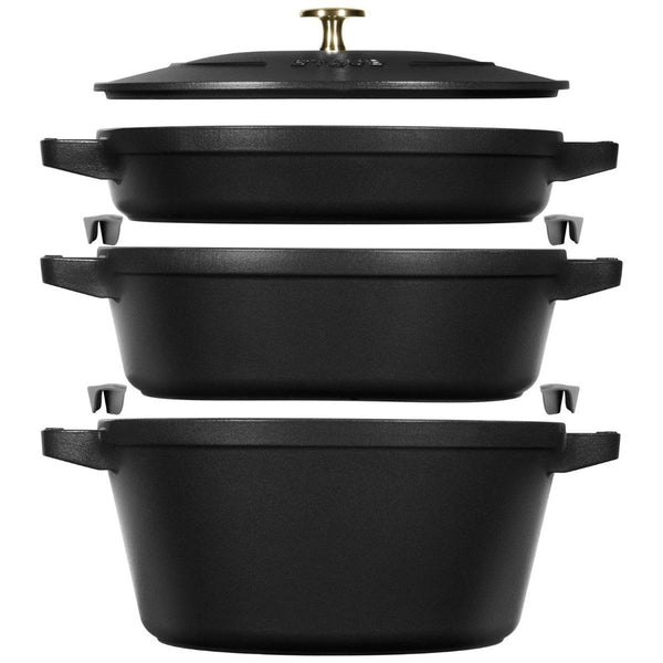 Staub Cast Iron Stackable Cocotte Set - 24cm, 4 piece Staub