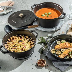 Staub Cast Iron Stackable Cocotte Set - 24cm, 4 piece Staub