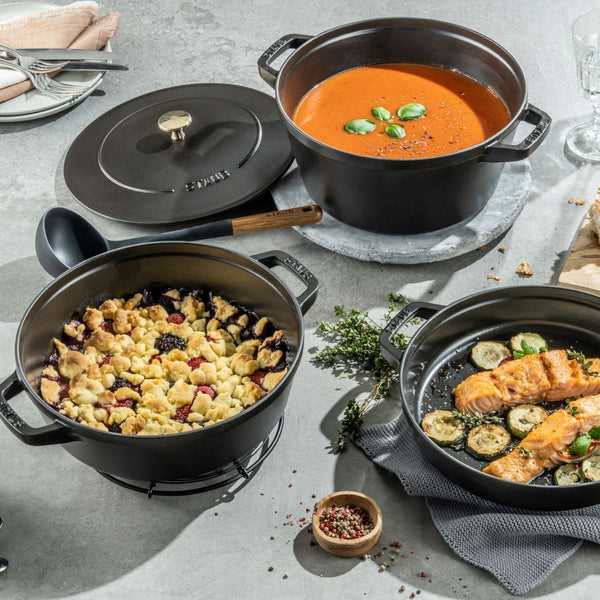 Staub Cast Iron Stackable Cocotte Set - 24cm, 4 piece Staub