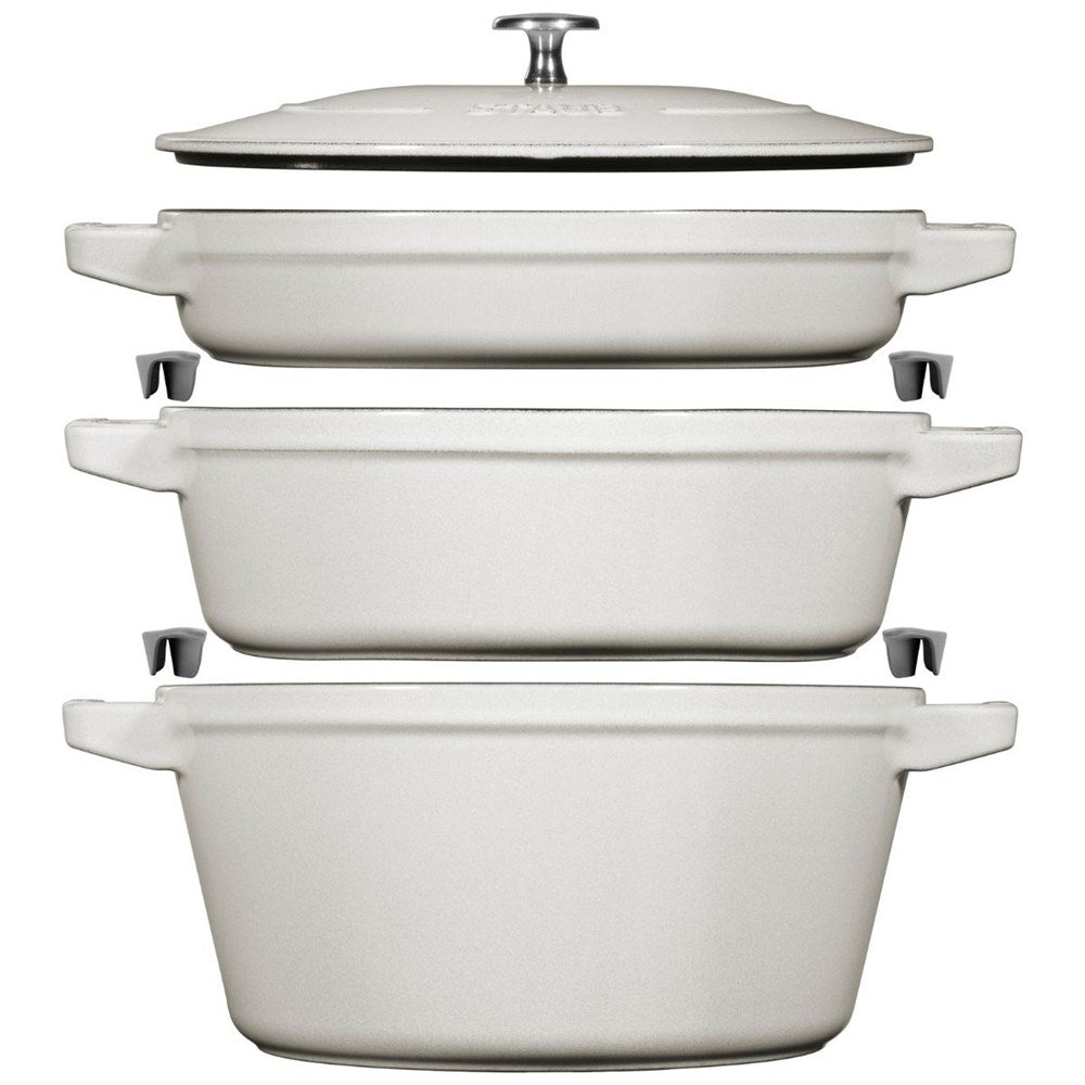 Staub Cast Iron Stackable Cocotte Set - 24cm, 4 piece Staub