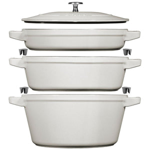 Staub Cast Iron Stackable Cocotte Set - 24cm, 4 piece Staub