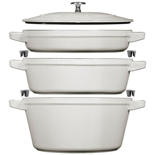 Staub Cast Iron Stackable Cocotte Set - 24cm, 4 piece Staub