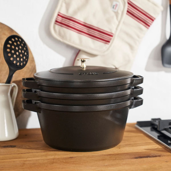 Staub Cast Iron Stackable Cocotte Set - 24cm, 4 piece Staub