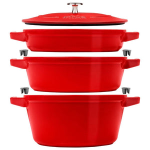Staub Cast Iron Stackable Cocotte Set - 24cm, 4 piece Staub