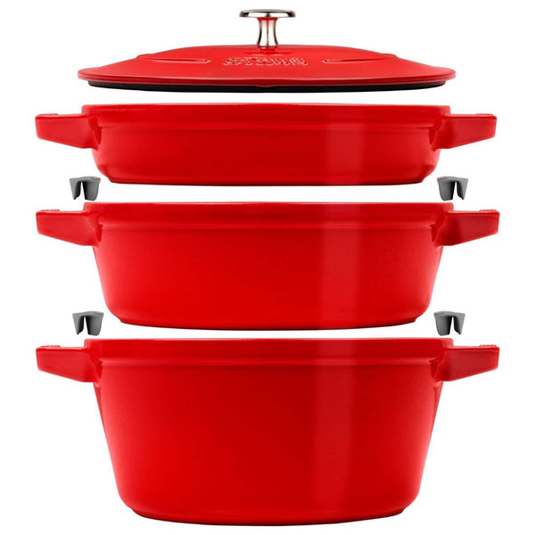 Staub Cast Iron Stackable Cocotte Set - 24cm, 4 piece Staub