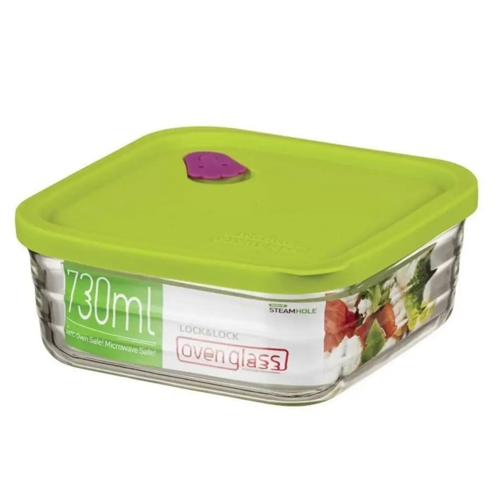 LocknLock Steam Wave Boroseal Glass Square Container - 730ml