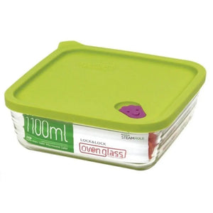 LocknLock Steam Wave Boroseal Glass Square Container - 1.1L