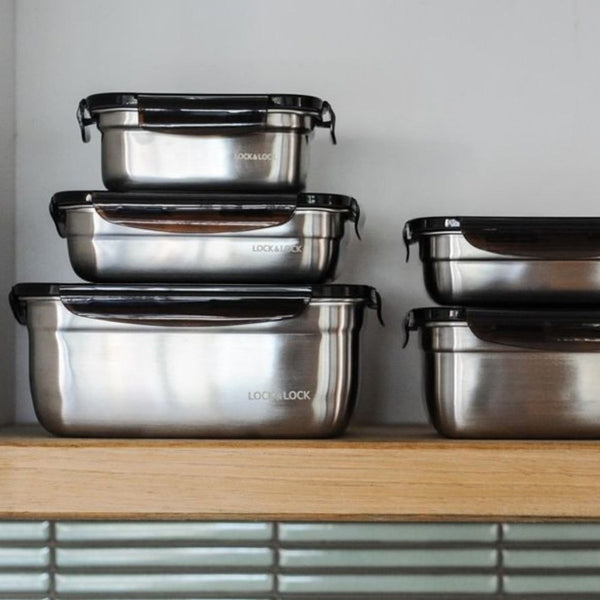 LocknLock Food-Safe Stainless Steel Rectangular Container - 320ml