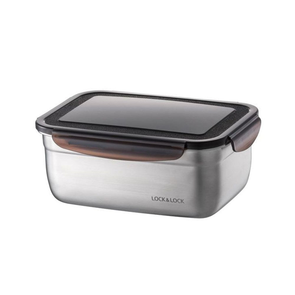 LocknLock Food-Safe Stainless Steel Rectangular Container - 1.9L