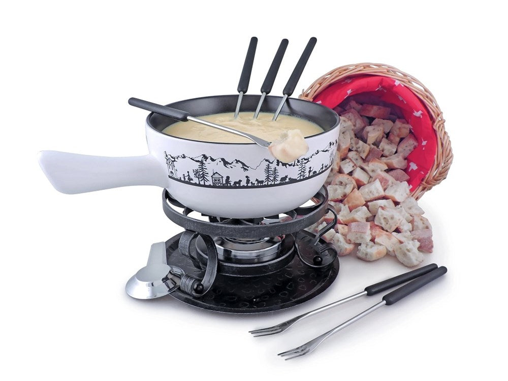 Swissmar Heidi 9 Piece Ceramic Fondue Set
