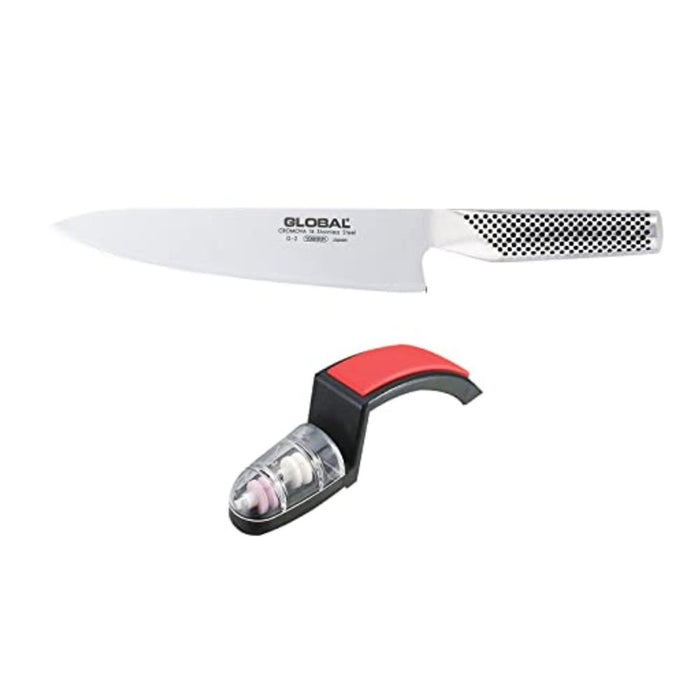 Global Classic Cooks Knife & Sharpener Set