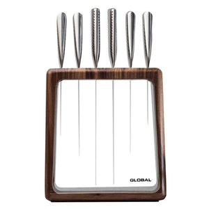 Global Hashira Knife Block Walnut - 7 Piece Global