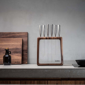 Global Hashira Knife Block Walnut - 7 Piece Global