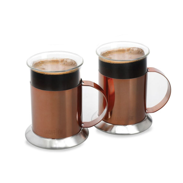 La Cafetiere Copper Coffee Mug Set, Stainless Steel - Set of 2