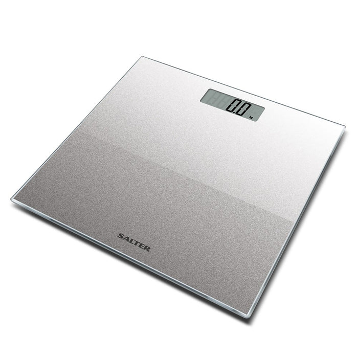 Salter Glass Electronic Bathroom Scale - Silver Glitter