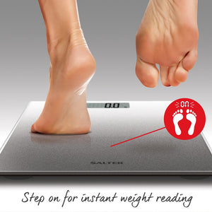 Salter Glass Electronic Bathroom Scale - Silver Glitter