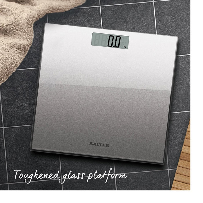 Salter Glass Electronic Bathroom Scale - Silver Glitter