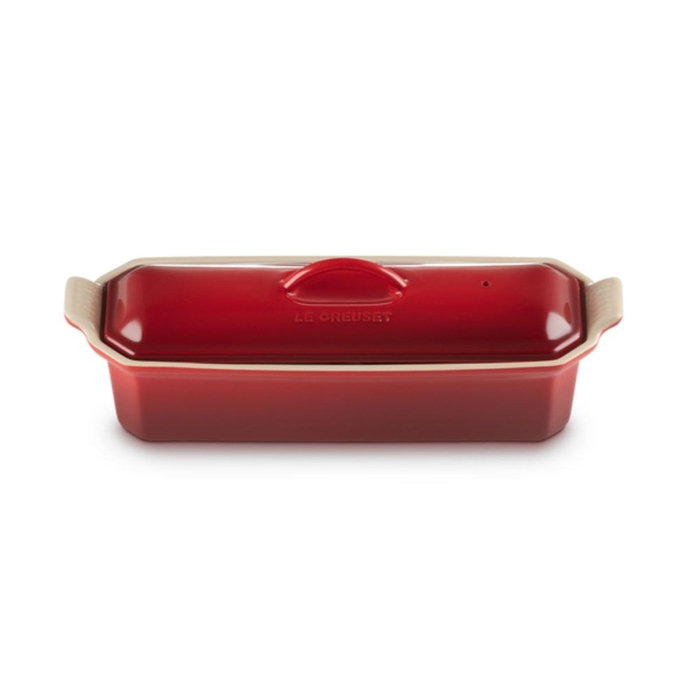 Le Creuset Stoneware Heritage Terrine with Press, Cerise - 32cm Le Creuset