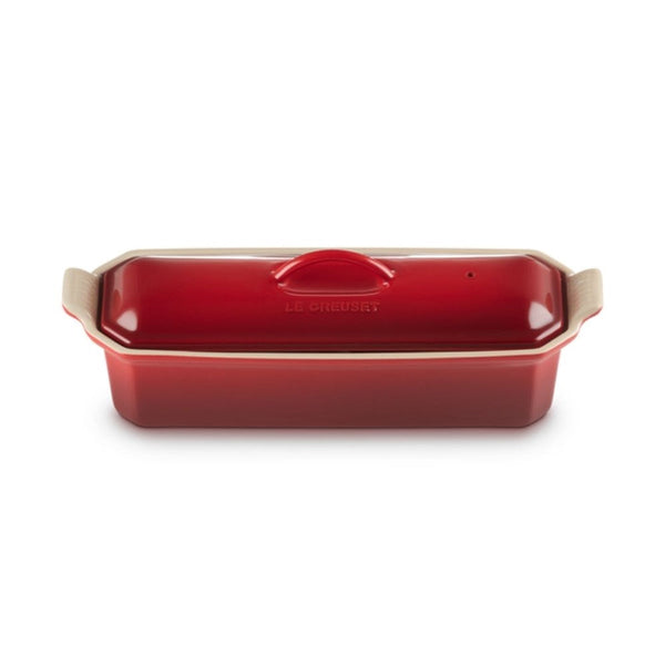 Le Creuset Stoneware Heritage Terrine with Press, Cerise - 32cm Le Creuset