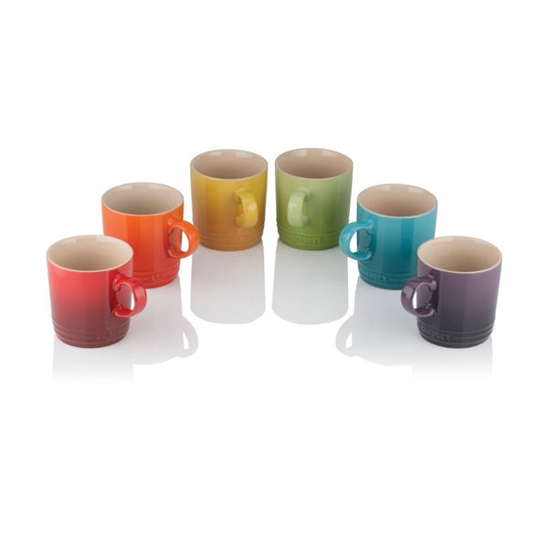 Le Creuset Stoneware Mugs 350ml - Set of 6 - Rainbow - Home Essentials
