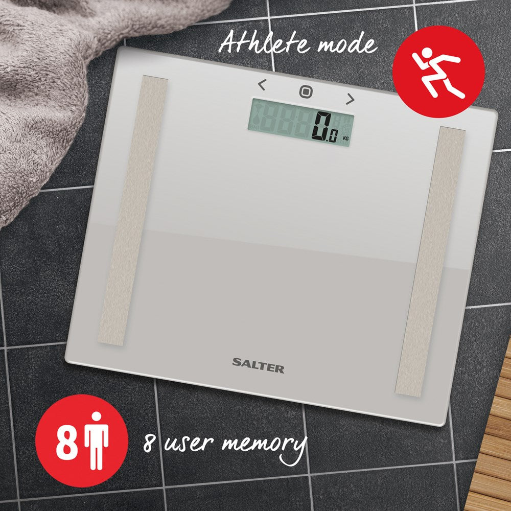 Salter Compact Glass Analyser Bathroom Scale Salter