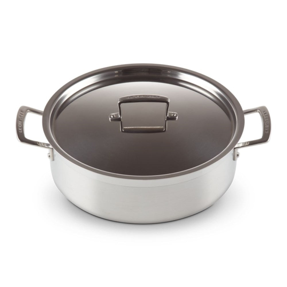 Le Creuset Classic 3 Ply Stainless Steel Sauteuse with Lid - 28cm Le Creuset