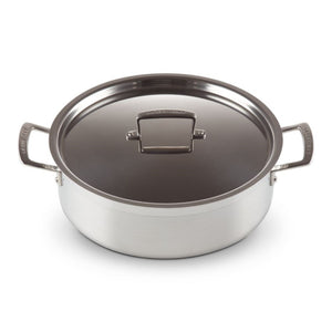 Le Creuset Classic 3 Ply Stainless Steel Sauteuse with Lid - 28cm Le Creuset