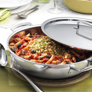 Le Creuset Classic 3 Ply Stainless Steel Shallow Casserole with Lid - 26cm Le Creuset